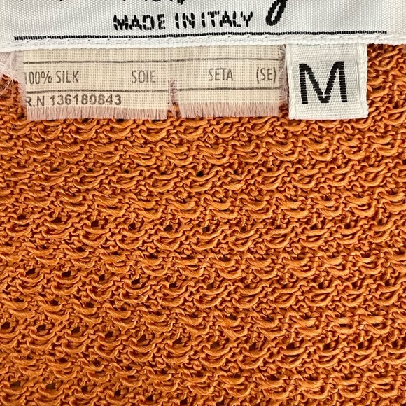 Salvatore Ferragamo Silk Knit Orange Tank Top Made in Italy - Picture 8 of 9